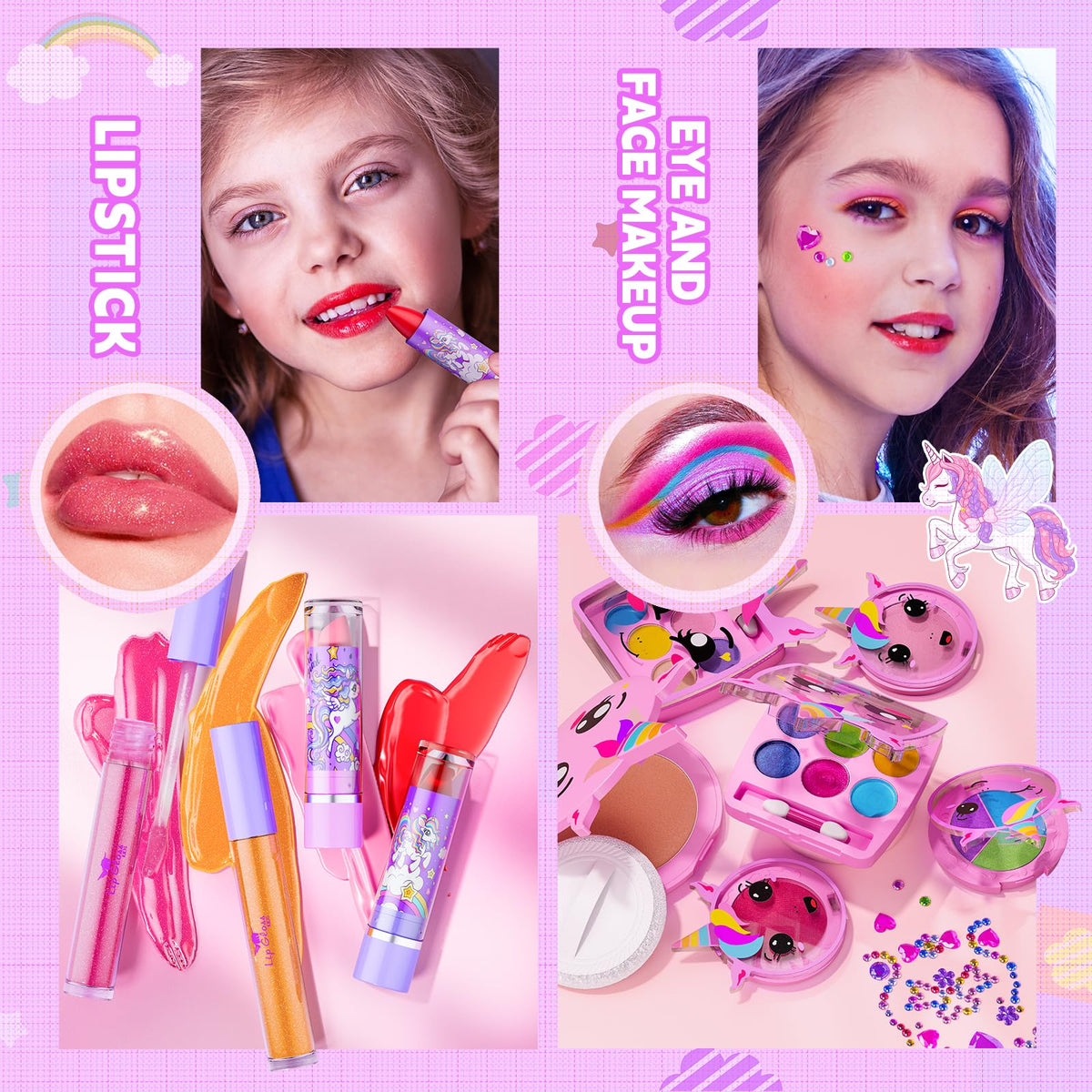 Beayuck eyeshadow and blush palette, vibrant colors for princess-quality looks.