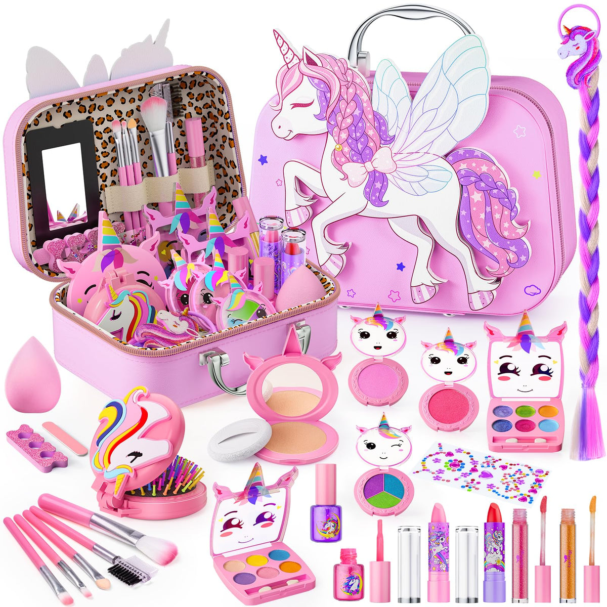 Beayuck flying-horse makeup case for kids, portable storage for imaginative play.