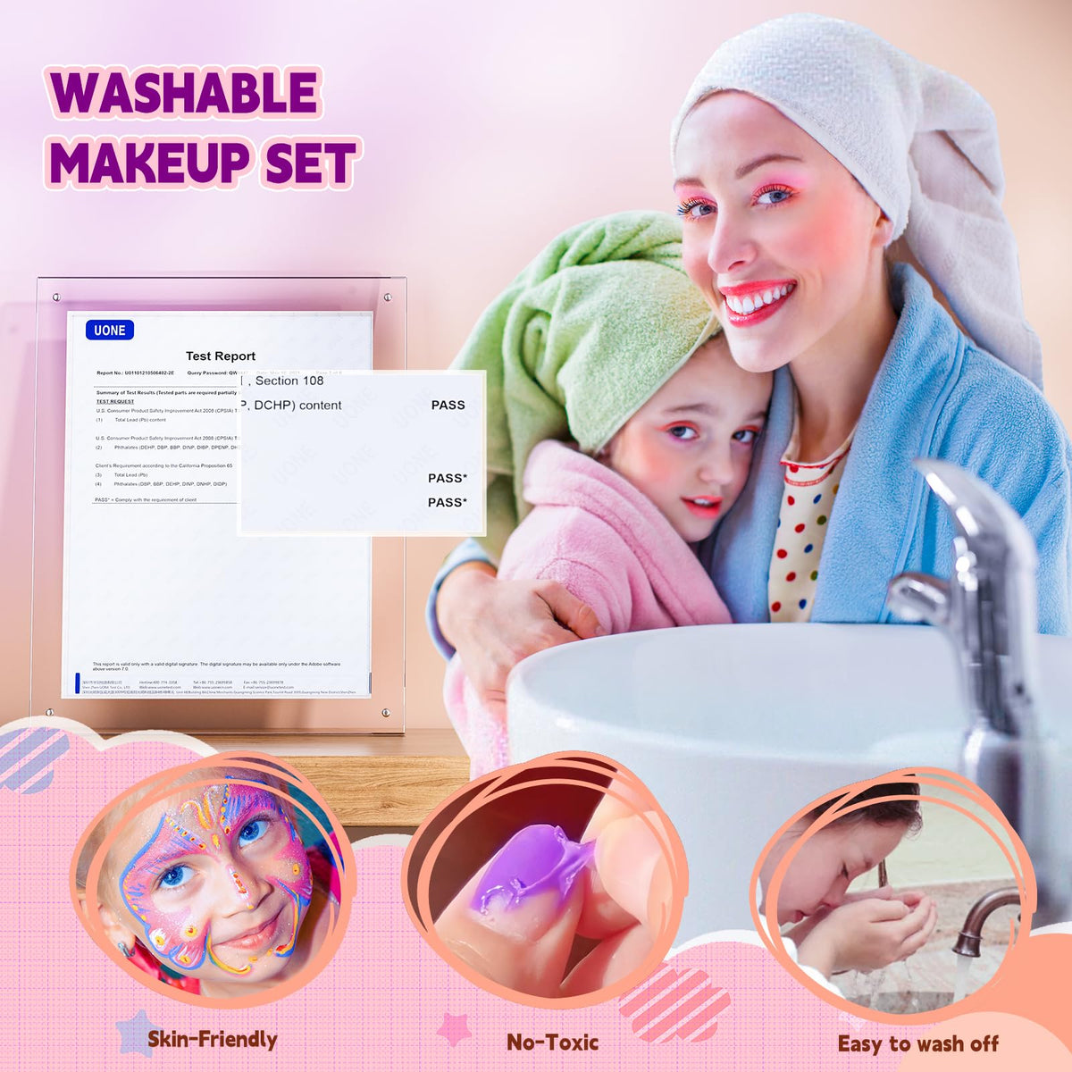 Beayuck kids makeup kit tools arranged for organized creativity