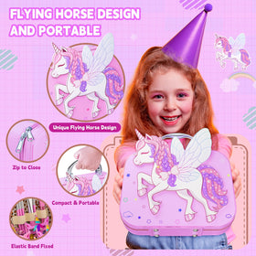 Beayuck kids makeup kit collection, colorful accessories for creative daily pretend makeup.