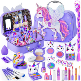 Beayuck Kids Makeup Kit with flying horse case for organized, mess-free play