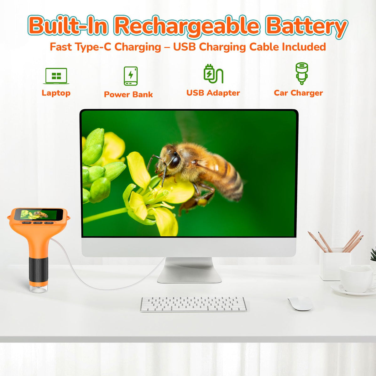 BEBANG rechargeable battery provides up to 2.5 hours of use