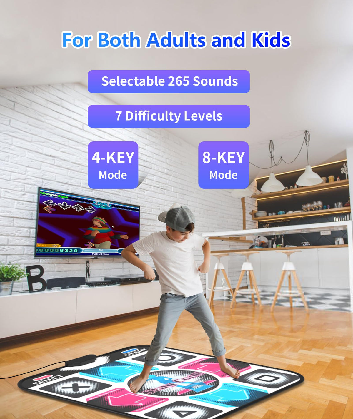 BEBAPOW dance mat used with family for engaging workouts and fun.