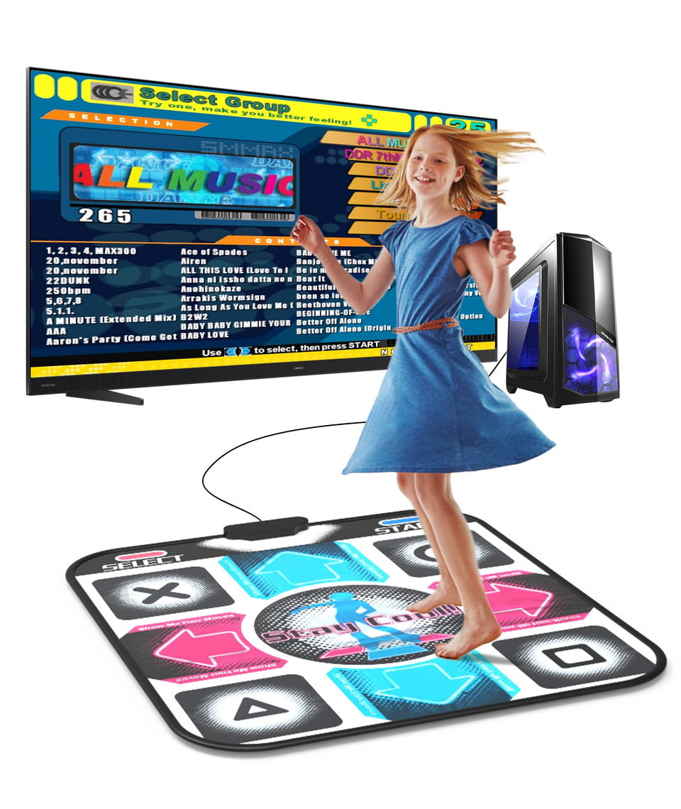 BEBAPOW USB dance mat connects to a Windows PC for interactive home entertainment.