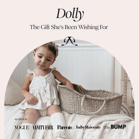 BEBE BASK handwoven seagrass doll basket adds stylish storage for play