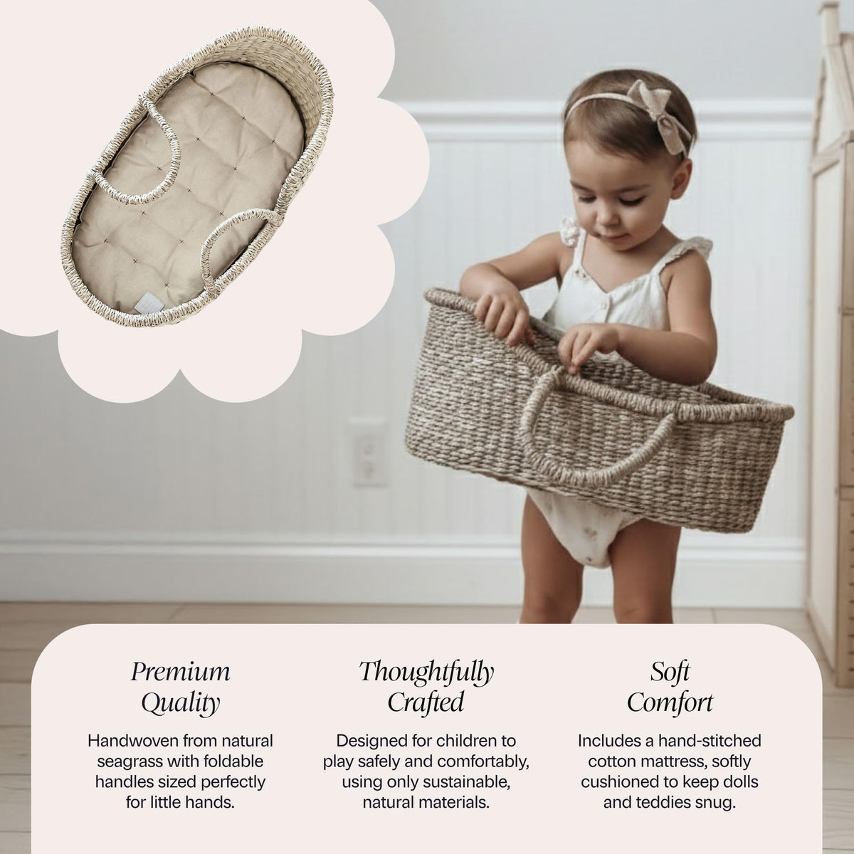 BEBE BASK fair trade handmade seagrass craftsmanship and sustainable materials