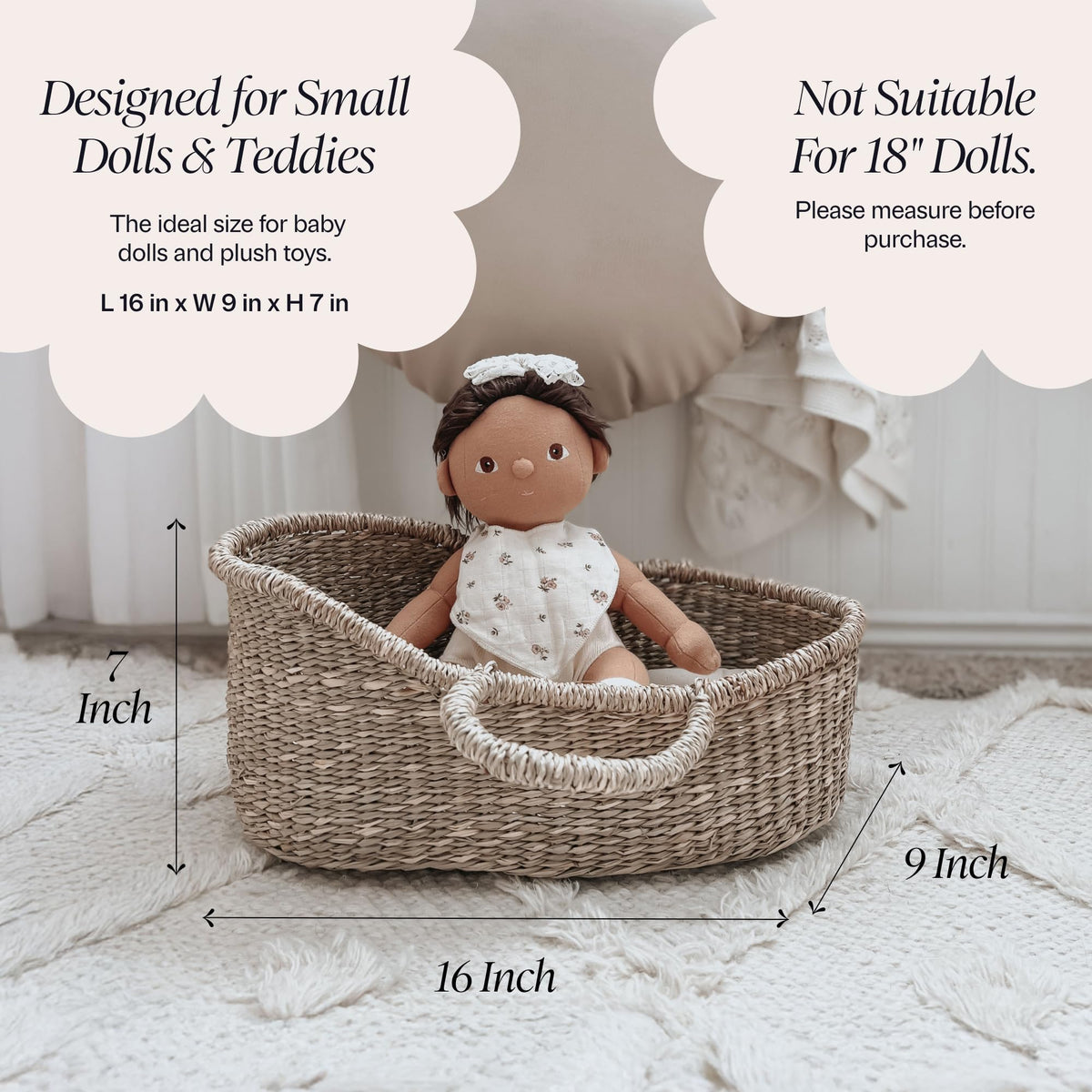 BEBE BASK luxurious cotton mattress keeps dolls snug during playtime