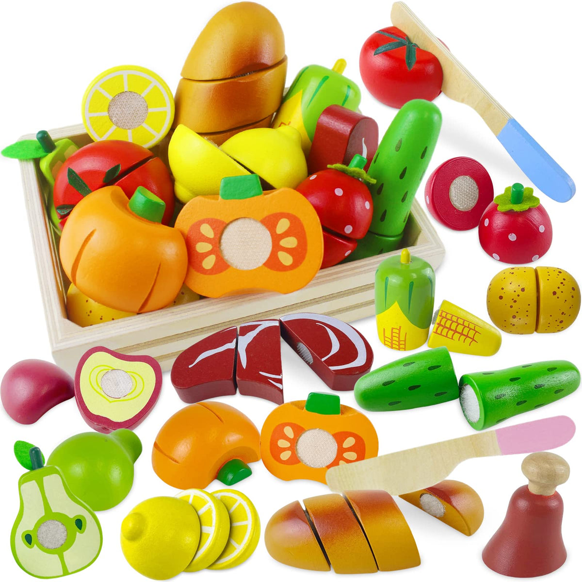 Beberolen apple cut set for imaginative play and hand-eye coordination.