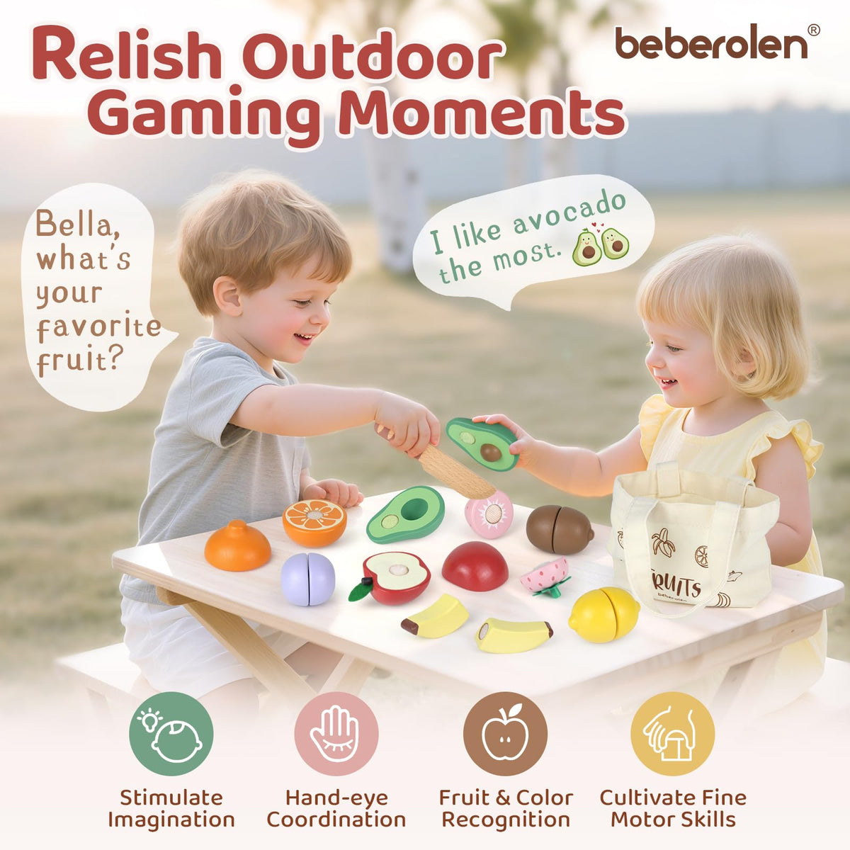 Beberolen passion fruit play set for colorful pretend meals and sharing