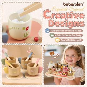 Beberolen Tea Party Set sugar bowl with lid for tidy pretend servings