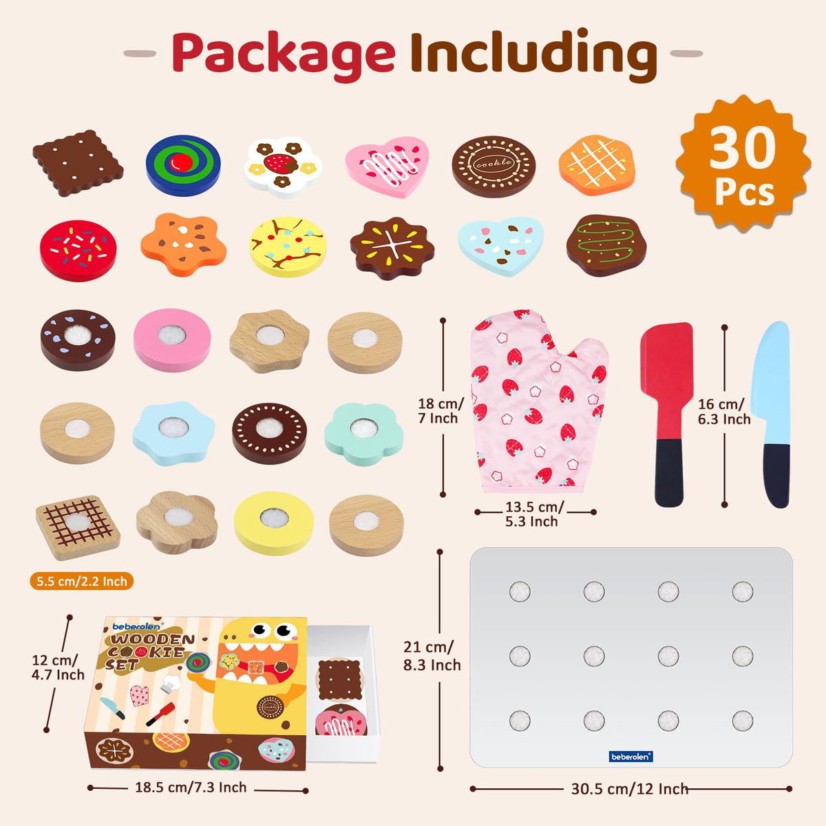 Beberolen cookie toppings add color and shape recognition during play