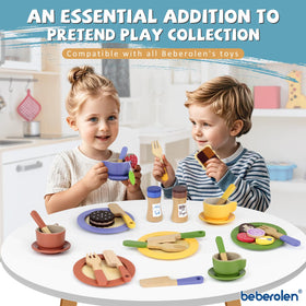 Beberolen wooden play dishes knives provide safe realism for pretend cooking.