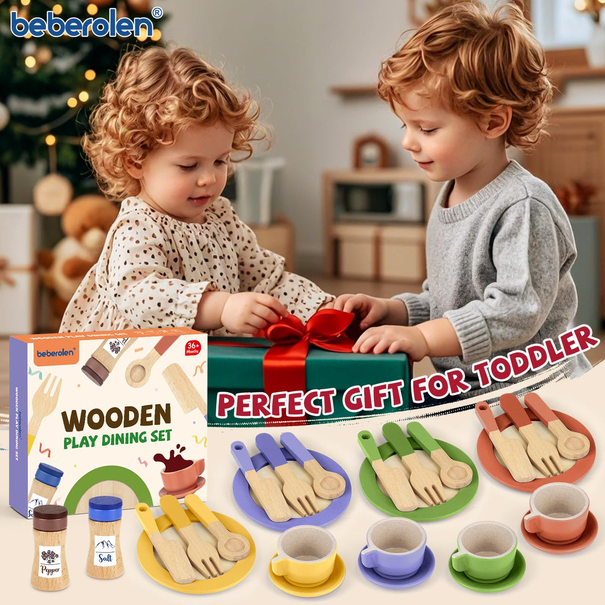 Beberolen wooden play dishes salt shaker adds realistic seasoning moments.