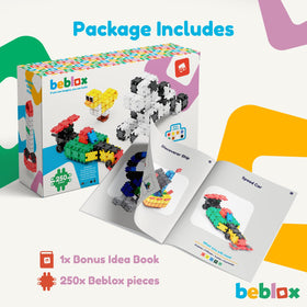 BEBLOX interlocking tiles build fine motor skills through hands-on connections.