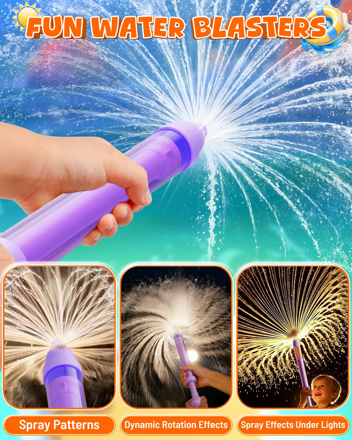 BebouToye 180ml capacity water gun supports longer outdoor fun.