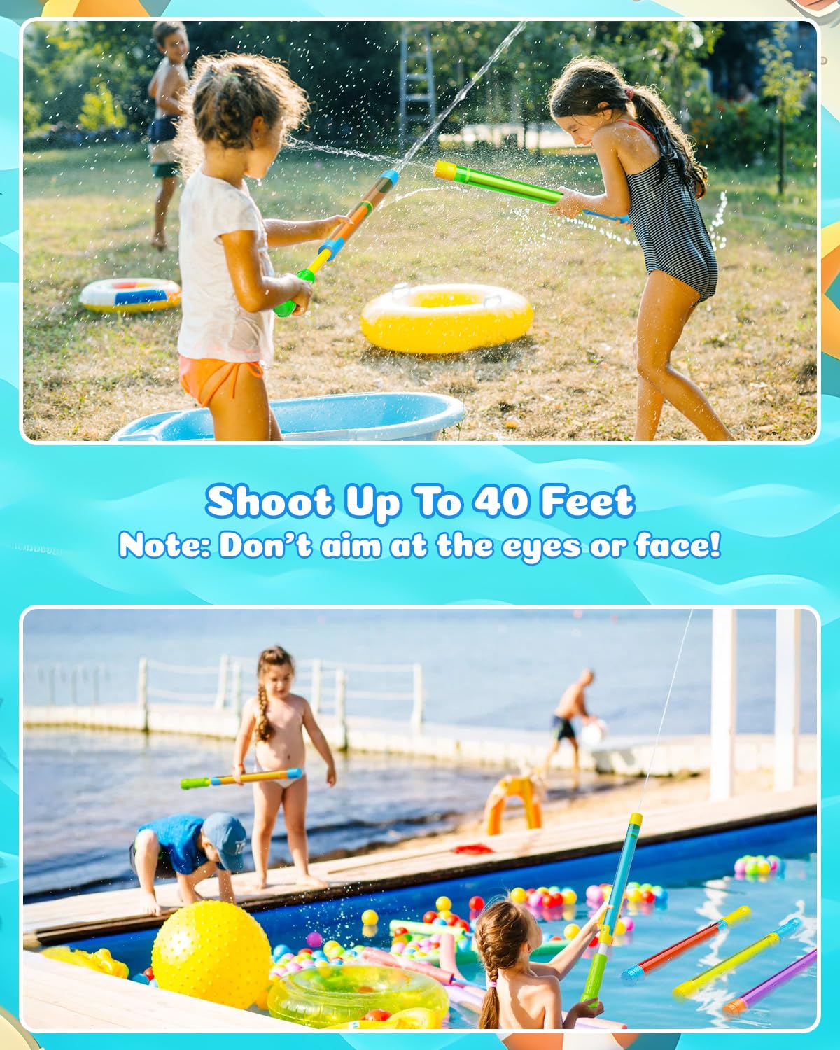 BebouToye water gun with 115ml capacity reduces refills during splash play