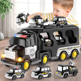 Beby Buty 5in1 police trucks main trailer scene encourages imaginative play and teamwork