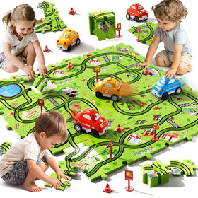 Beby Buty 64-piece puzzle track city pieces boost creativity during play
