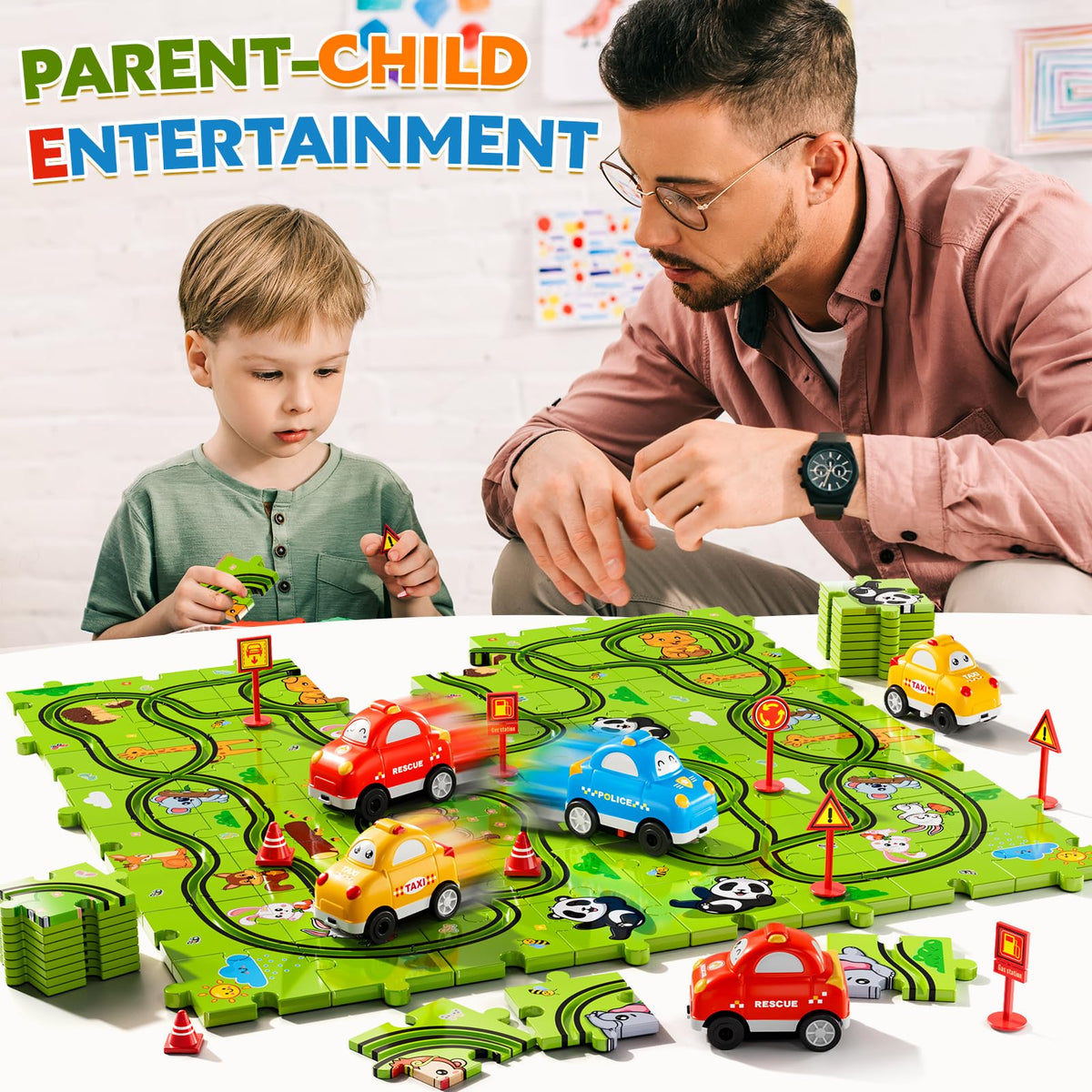 Beby Buty winding track design promotes planning and spatial awareness during play.