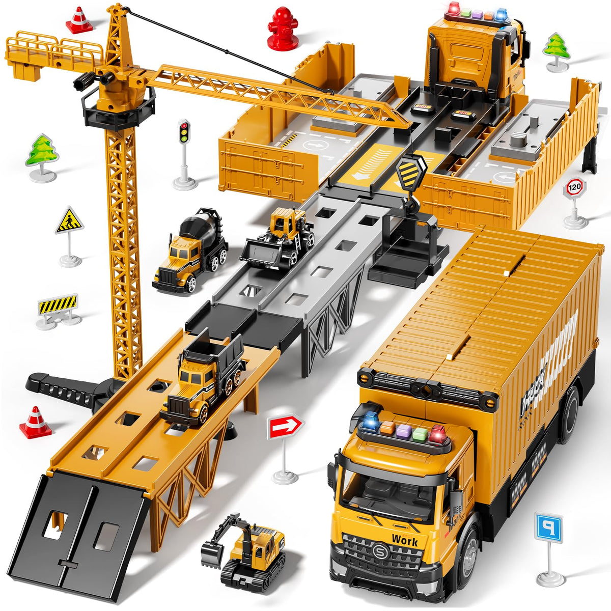 Beby Buty carrier truck race track front view encourages active imaginative play