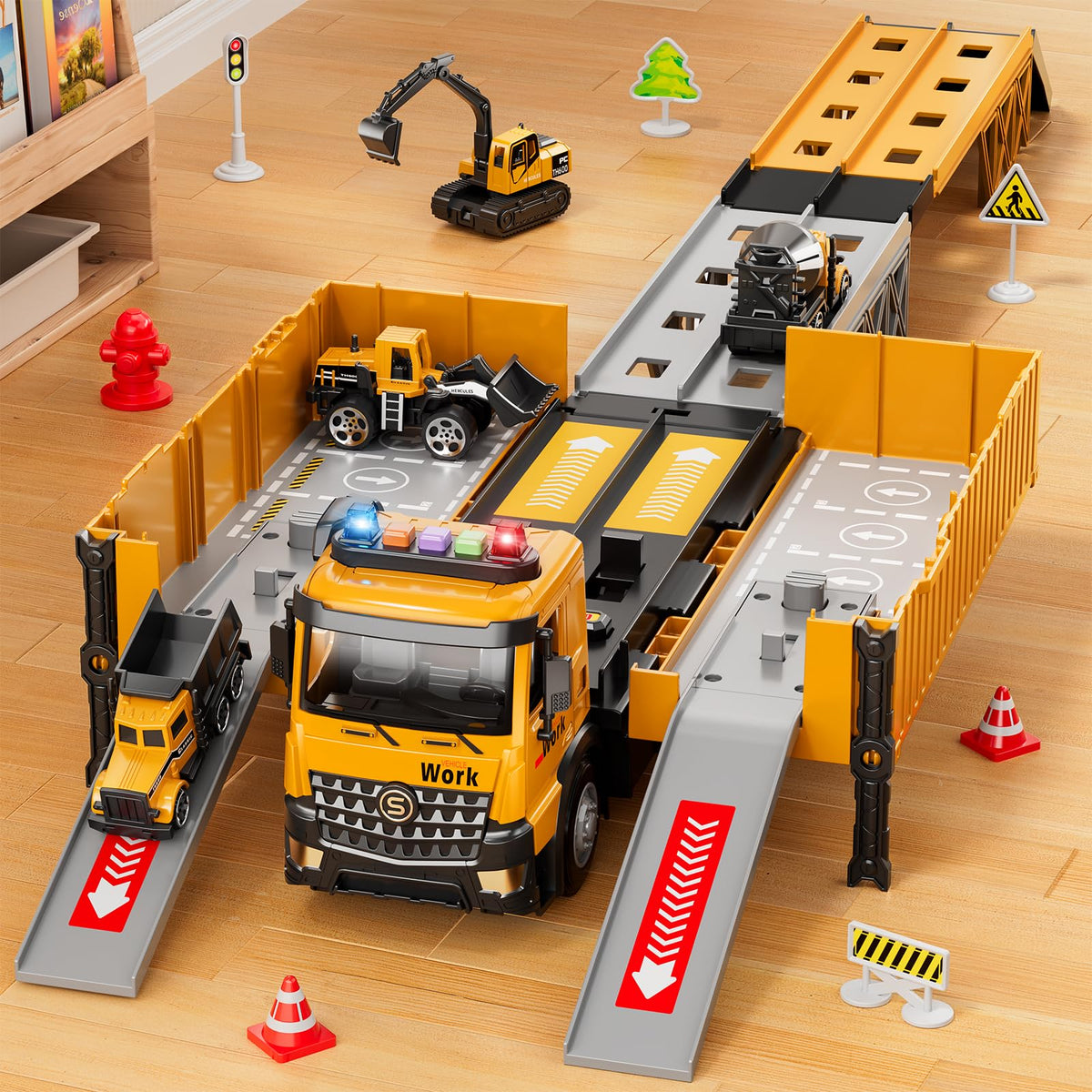 Beby Buty transport truck with lights and sounds boosts immersive pretend play