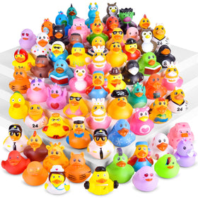 BECEEL 55-pack rubber ducks bulk assortment for bath time