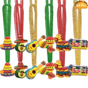 Becfupo Mexican fiesta beads 96-pcs collection for colorful party decorations.