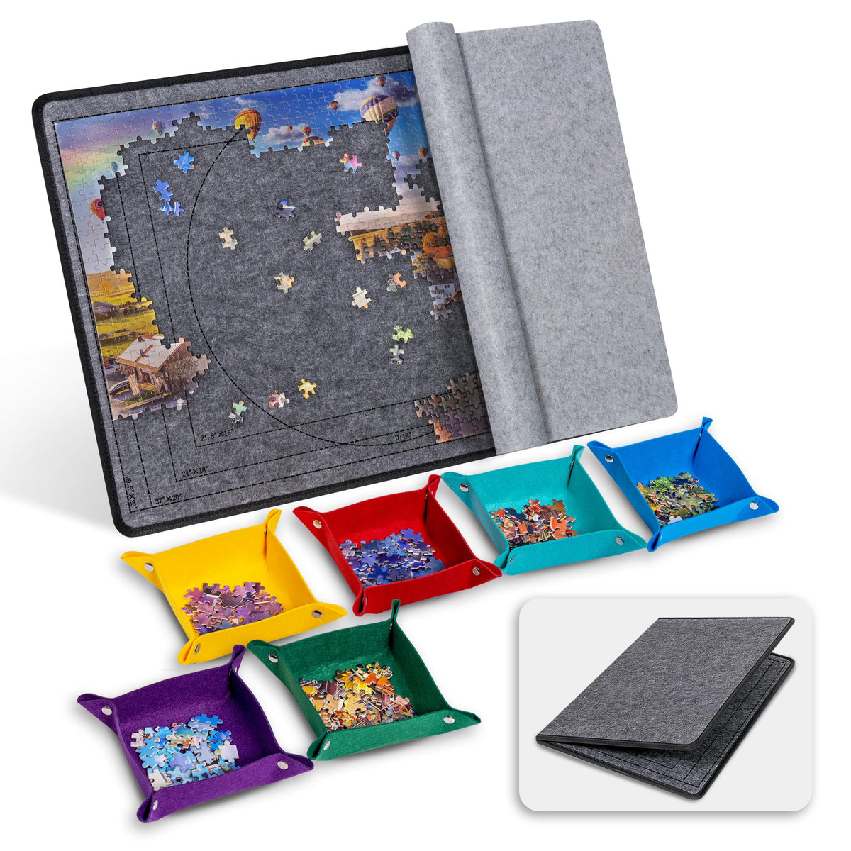 Becko US 1000-piece puzzle board with foldable design for easy storage and transport