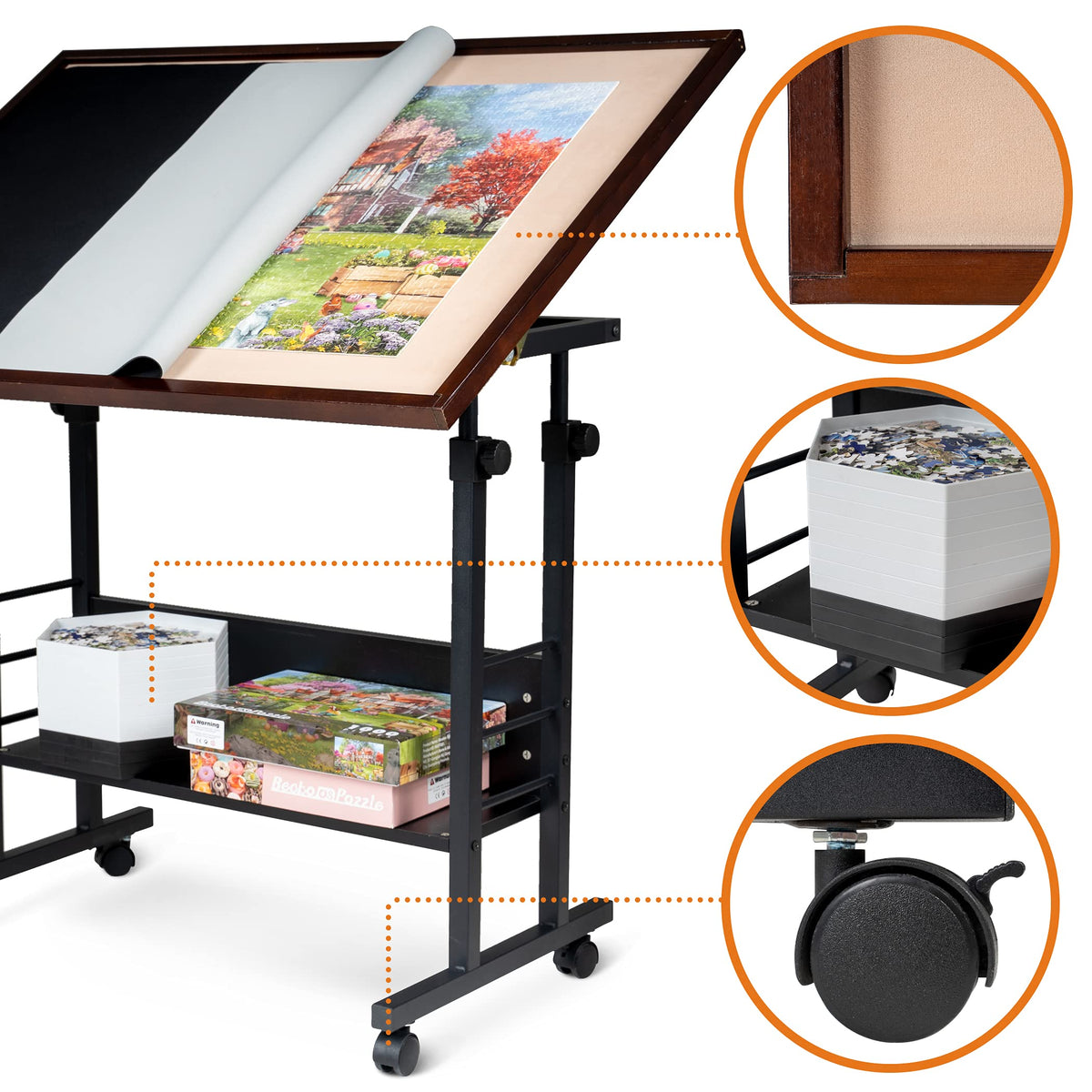 Becko US protective cover mat keeps puzzle pieces safe during breaks.