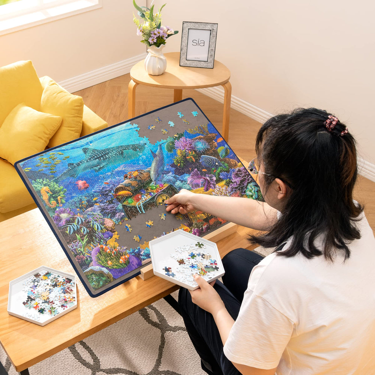 Becko US puzzle board non-slip base keeps pieces in place during use