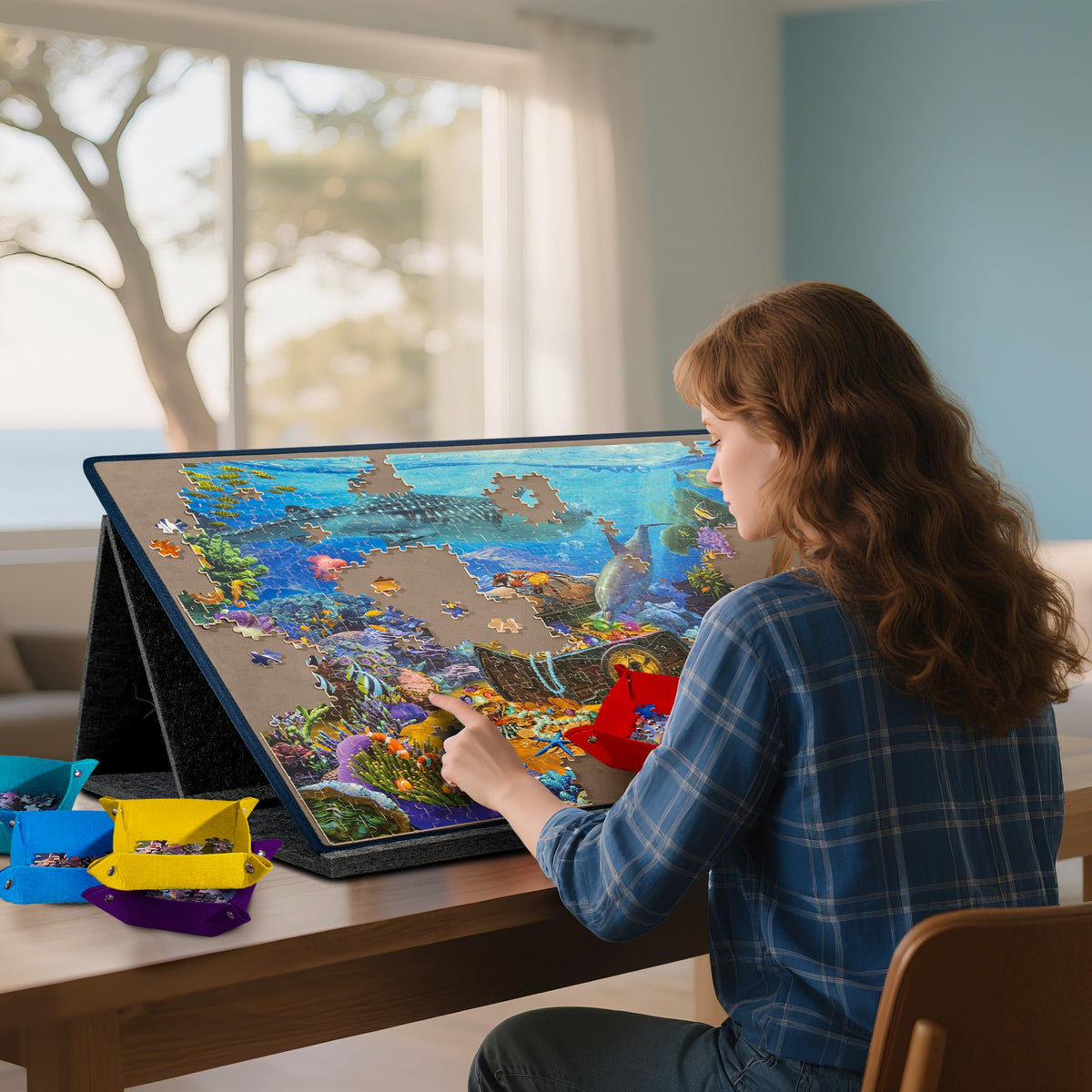 Becko US non-slip grip keeps the puzzle steady while tilting