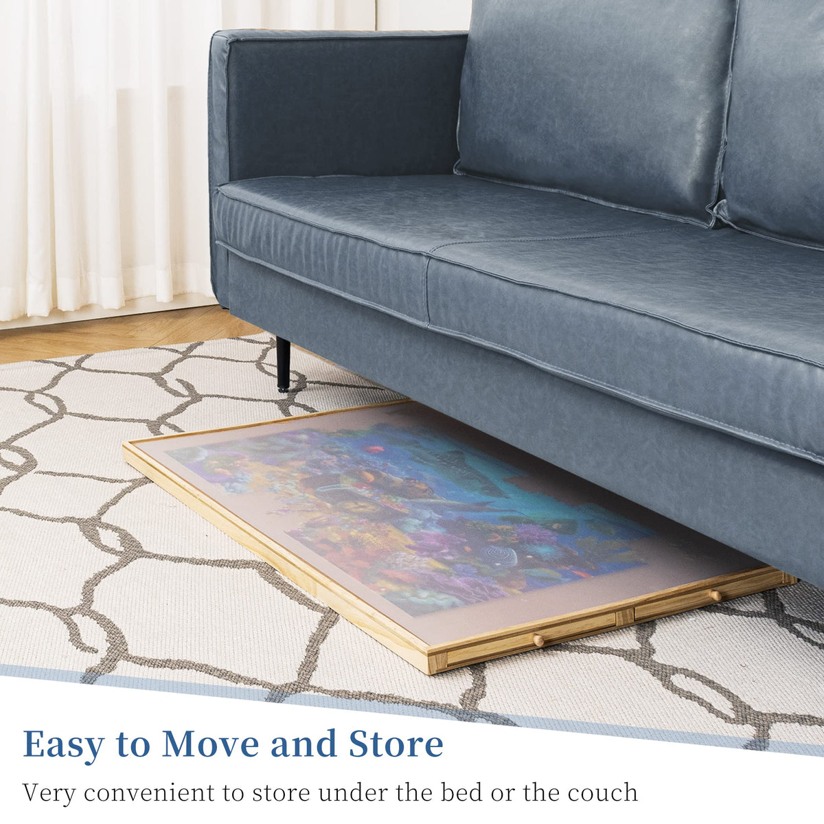 Becko US puzzle table with anti-slip pad ensuring stability on any surface.