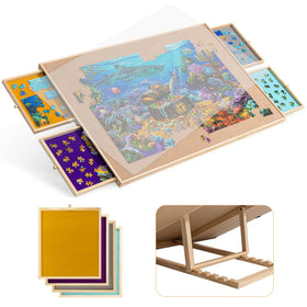 Becko US tilting puzzle board with drawers for ergonomic, organized puzzling sessions.
