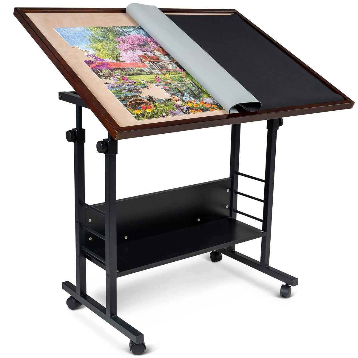 Becko US tilting puzzle table top with adjustable angles for comfortable puzzling.