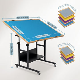 Becko US tilting puzzle table unfolded for a spacious 2000-piece puzzle layout.
