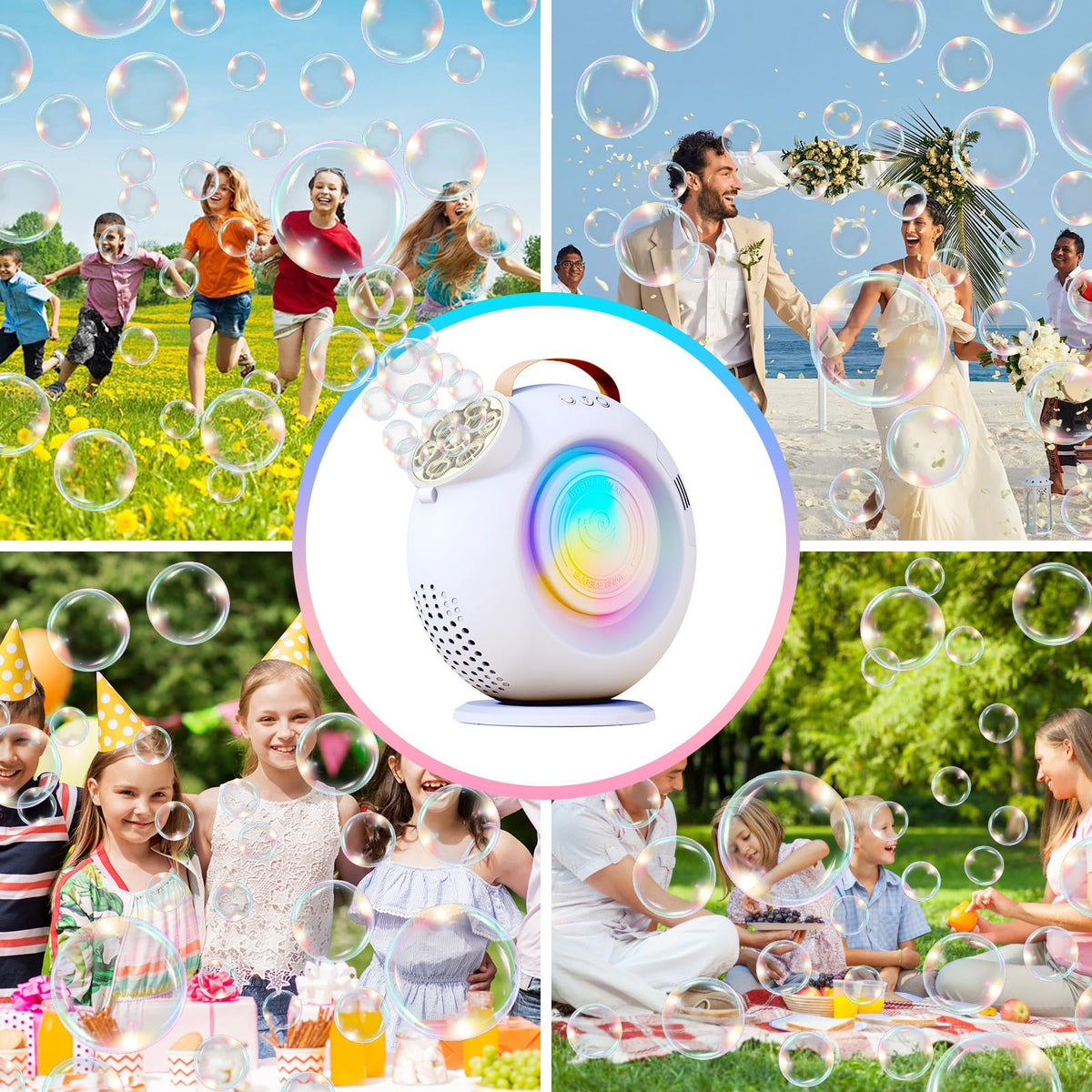 BEDAIL Bubble Machine durable ABS body withstands drops during outdoor play.