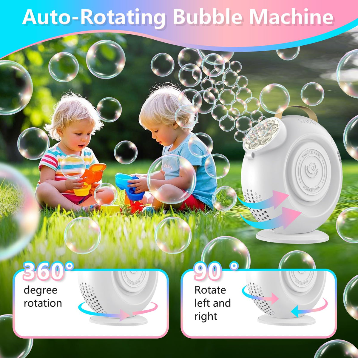 BEDAIL Bubble Machine leakproof tank keeps bubbles flowing without spills.