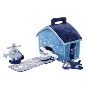 Bedtime Originals airport hangar with fold-out runway for imaginative play.