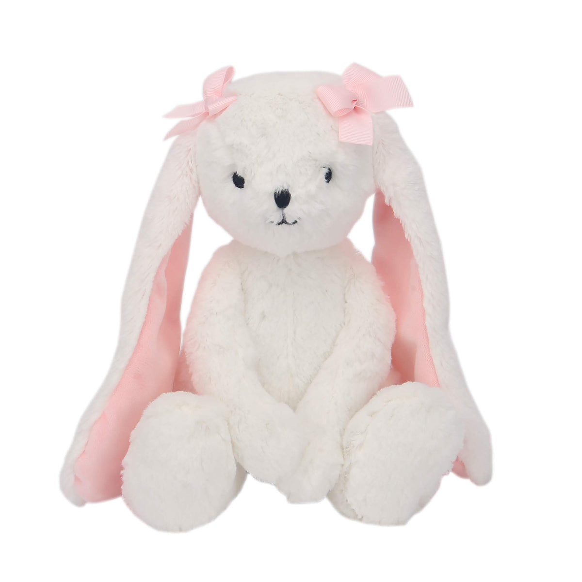 Bedtime Originals Snowflake bunny front view showing soft plush for cozy snuggles