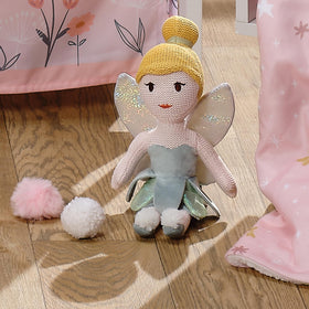 Bedtime Originals Tinker Bell face closeup showing a friendly expression.