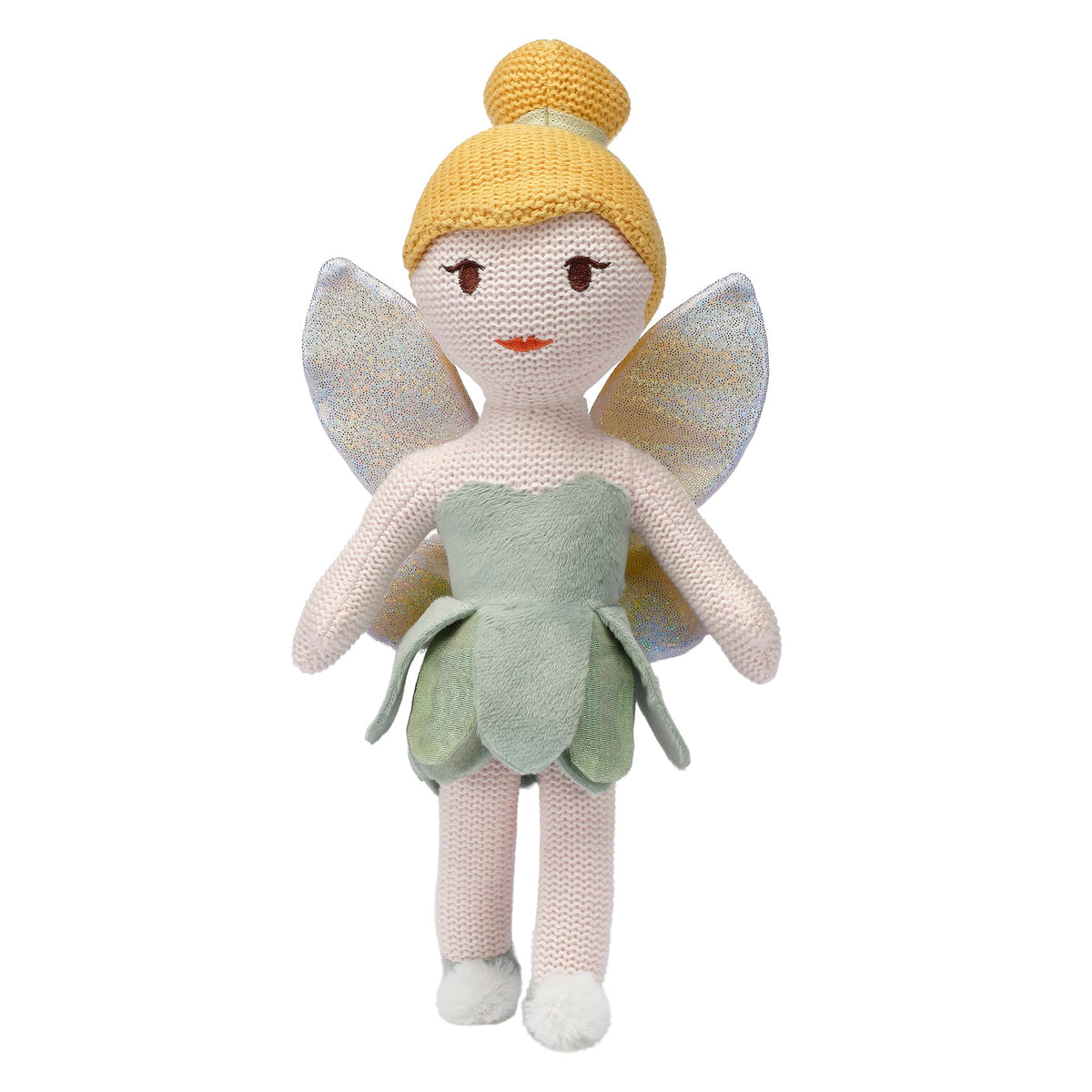 Bedtime Originals Tinker Bell plush knit toy with cozy cotton sweater knit.