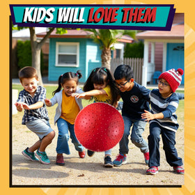 Bedwina 18-inch knobby ball blue inflated, promotes coordination and active play.