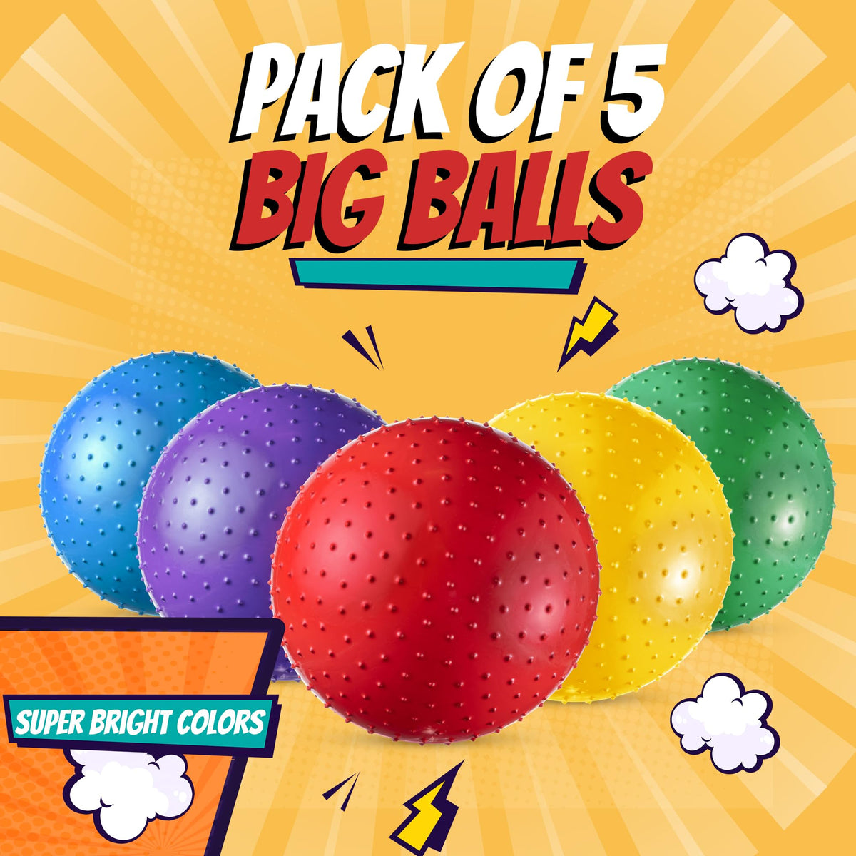 Bedwina 18-inch knobby ball purple inflated, ideal for indoor and outdoor play.