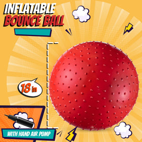 Bedwina 18-inch knobby ball red inflated, soft feel with reliable bounce.