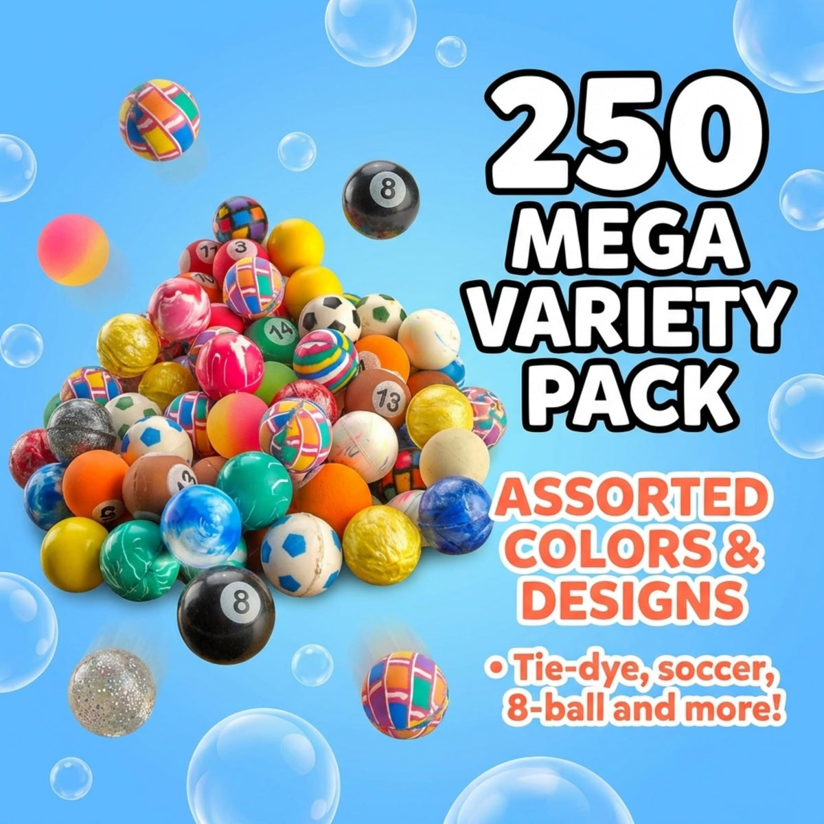 Bedwina 1inch 27mm bouncy ball small size for prizes and games.