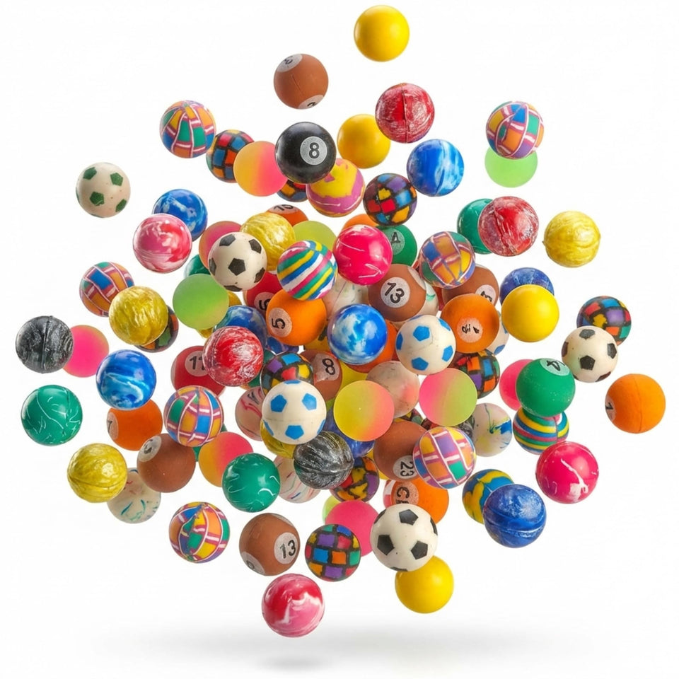 Bedwina bulk 250-pack bouncy balls for party favors and prizes.