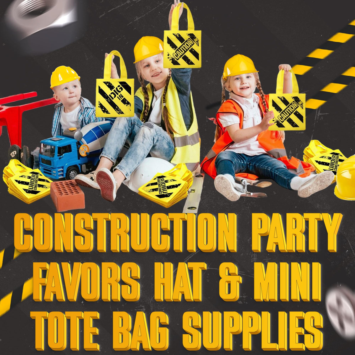 Bedwina construction decor table setup for a themed party