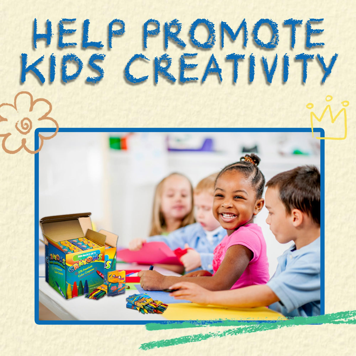 Bedwina party-favor crayons ready for goody bags and restaurant activities