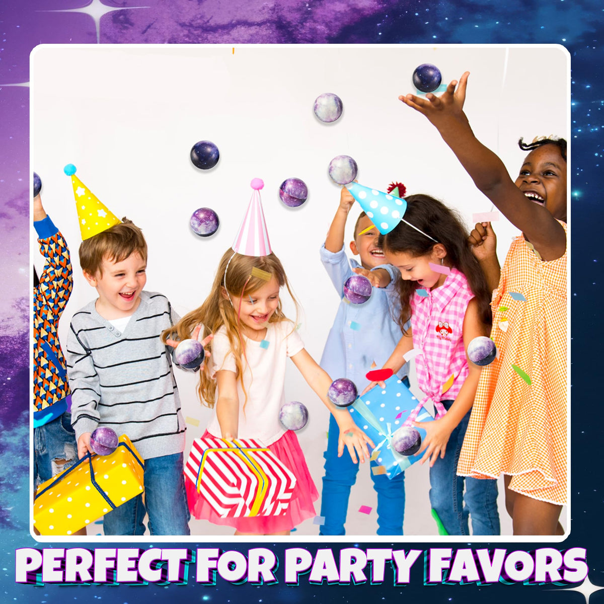 Bedwina galaxy stress balls bulk pack ideal for birthday treats