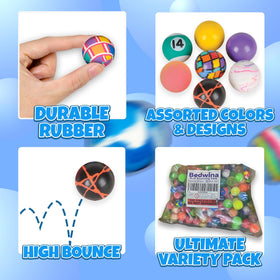 Bedwina icy clear bouncy ball with transparent look for display.